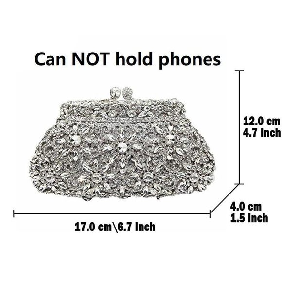 Crown Minaudiere Handbags mal Evening Bags Flower Crystal Clutch O_O - Picture 2 of 7